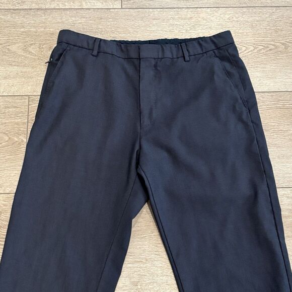 Hugo Boss Mens Wool Flat Front Dress Pants Blue Pattern 34x30 (Fits Like 32) - Picture 3 of 10